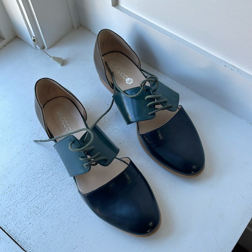 Italian Oxford two toned shoes with cut outs.